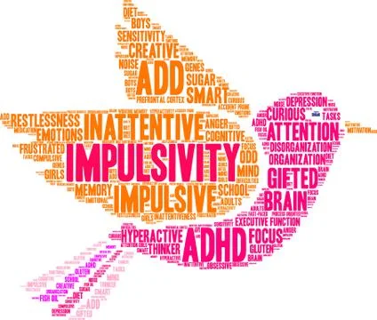 Impulsivity Word Cloud Illustrazione stock