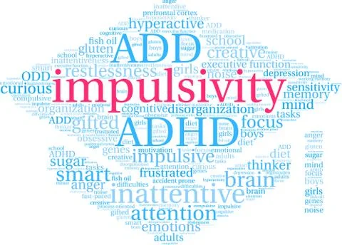 Impulsivity Word Cloud Illustrazione stock