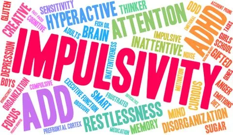 Impulsivity Word Cloud 스톡 일러스트