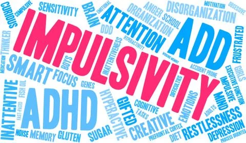 Impulsivity Word Cloud Illustrazione stock