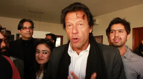 Imran Khan Interview in Karachi Stock Footage 34271759