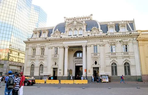 Imressive Central Post Office or Correo Central, a National Monument of Chile 库存照片