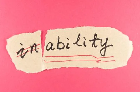 Inability to ability Stock Photos