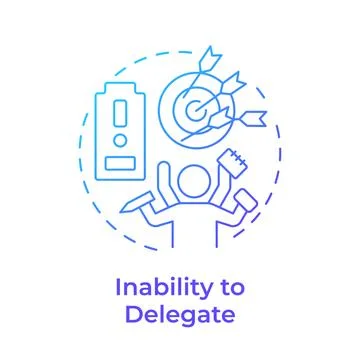 Inability to delegate blue gradient concept icon Stockillustratie