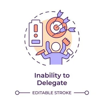 Inability to delegate multi color concept icon Stockillustratie