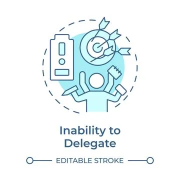 Inability to delegate soft blue concept icon Stockillustratie