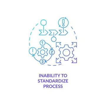 Inability to standardize process blue gradient concept icon Illustrazione stock