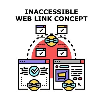 Inaccessible web link online connection concept Stock Illustration