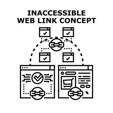 Inaccessible web link online connection concept Stock Illustration
