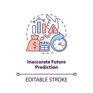 Inaccurate future prediction concept icon Stock Illustration
