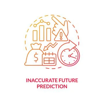 Inaccurate future prediction red gradient concept icon Stock Illustration