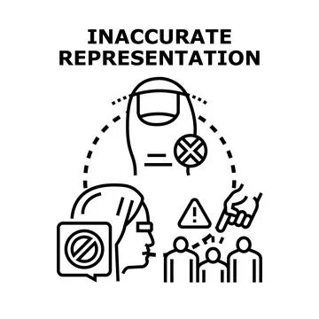 Inaccurate representation of information misleading public opinion Stock Illustration