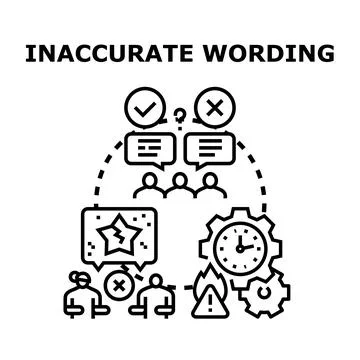 Inaccurate wording creating communication problems and misunderstandings イラスト素材