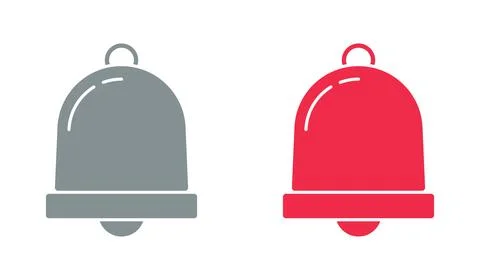 Inactive and active notification bell flat social media web button set 스톡 일러스트