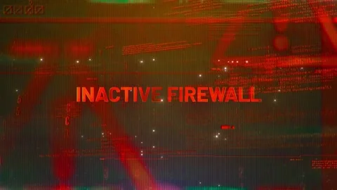Inactive Firewall Word on High Technology Futuristic Background Stock Footage 342454868