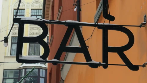 Inactive neon: Daytime view of a turned-off BAR sign 動画素材 261026625