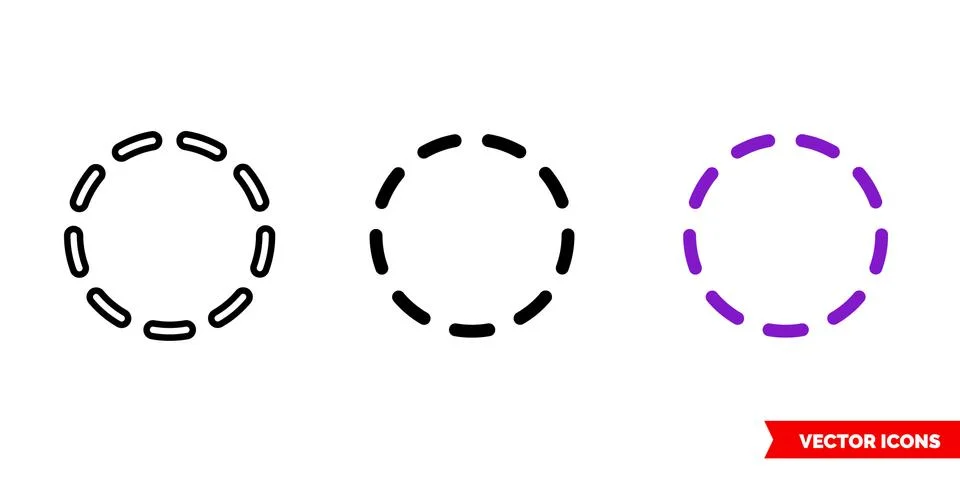 Inactive state icon of 3 types color, black and white, outline. Isolated vect Stock Illustration