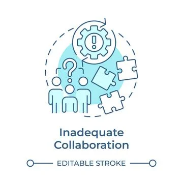 Inadequate collaboration soft blue concept icon Illustrazione stock