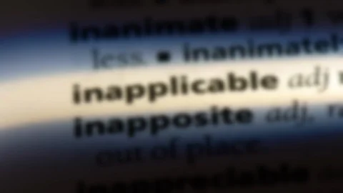 Inapplicable word in a dictionary. Video stock 99561006