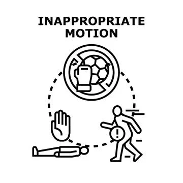 Inappropriate motion causing physical injury and restriction Stock Illustration
