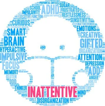 Inattentive Word Cloud 스톡 일러스트