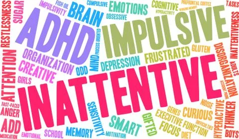 Inattentive Word Cloud Illustrazione stock