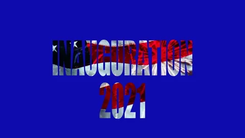 Inauguration 2021 with waving US flag in the background Stock Footage 142566504