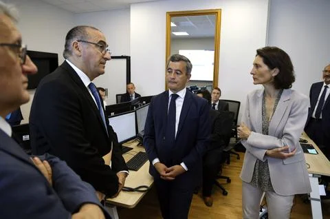 Inauguration of command and crisis management center in Paris, France - 06 Sep 2 Stock Photos