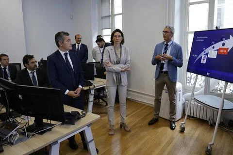Inauguration of command and crisis management center in Paris, France - 06 Sep 2 Stock Photos