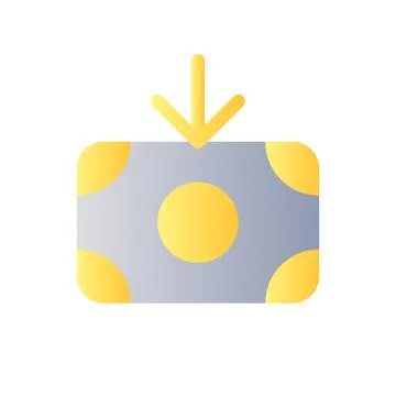 Inbound cash flat gradient color ui icon Illustrazione stock