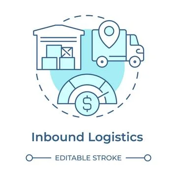 Inbound logistics soft blue concept icon Stock Illustration