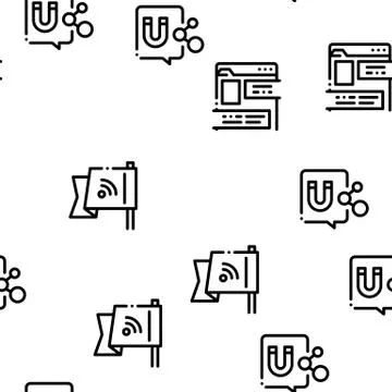 Inbound Marketing Seamless Pattern Vector 스톡 일러스트