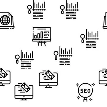 Inbound Marketing Seamless Pattern Vector Illustrazione stock