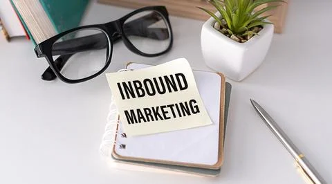 Inbound marketing text write on wall. The concept of world business, market.. Stock Photos
