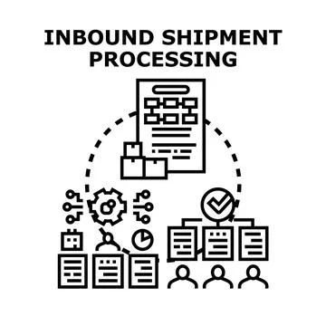 Inbound shipment processing planning and managing logistics Stock Illustration