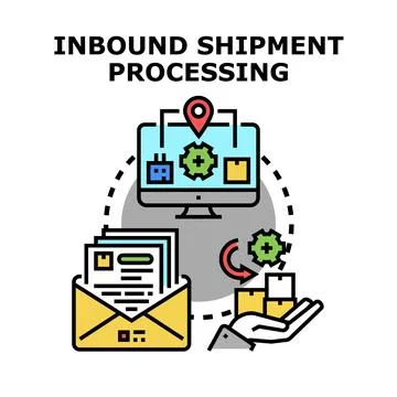 Inbound shipment processing system managing logistic operations 库存插图