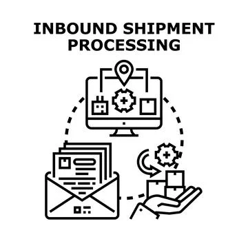 Inbound shipment processing system managing logistic operations Stock Illustration