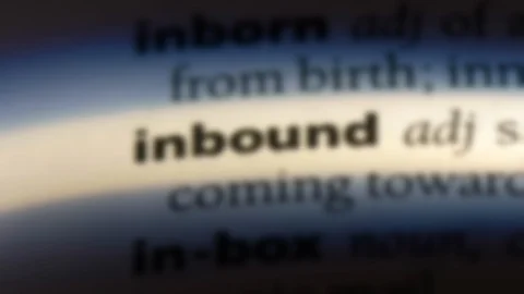 Inbound word in a dictionary. Stock Footage 99561004