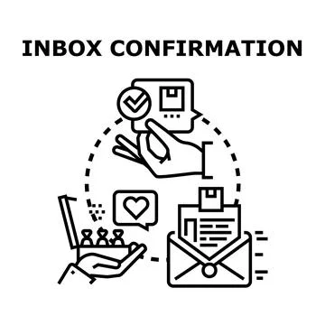 Inbox confirmation processing online message delivery Stock Illustration