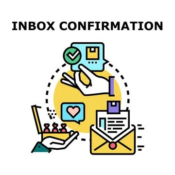 Inbox confirmation processing online message delivery Stock Illustration