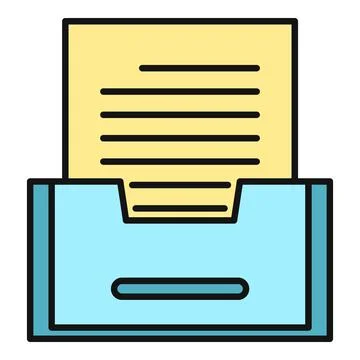 Inbox with document representing business archive and organization Stock Illustration