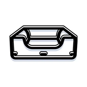 Inbox document tray office accessory flat design icon 스톡 일러스트