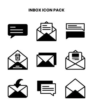 Inbox DuoTone Set Icons Pack Stock Illustration