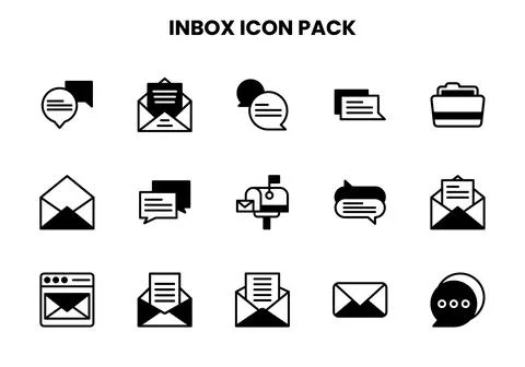 Inbox DuoTone Vector Icons Pack Stock Illustration