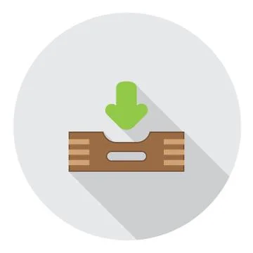 Inbox Files FLat Icon Stock Illustration