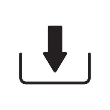 Inbox glyph flat icon Stock Illustration