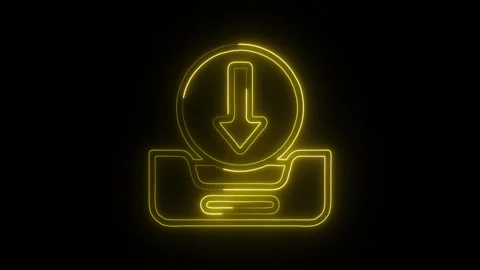 Inbox Icon Isolated on Black Background, Email Storage Neon Line Motion Gra.. Video stock 327383428