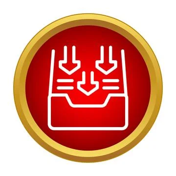 Inbox icon receiving multiple incoming files download Stock Illustration