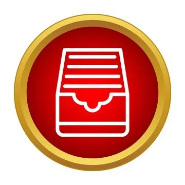 Inbox icon red circle archive documents organization 스톡 일러스트