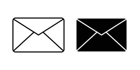 Inbox icon. Style is flat and line symbol Illustrazione stock